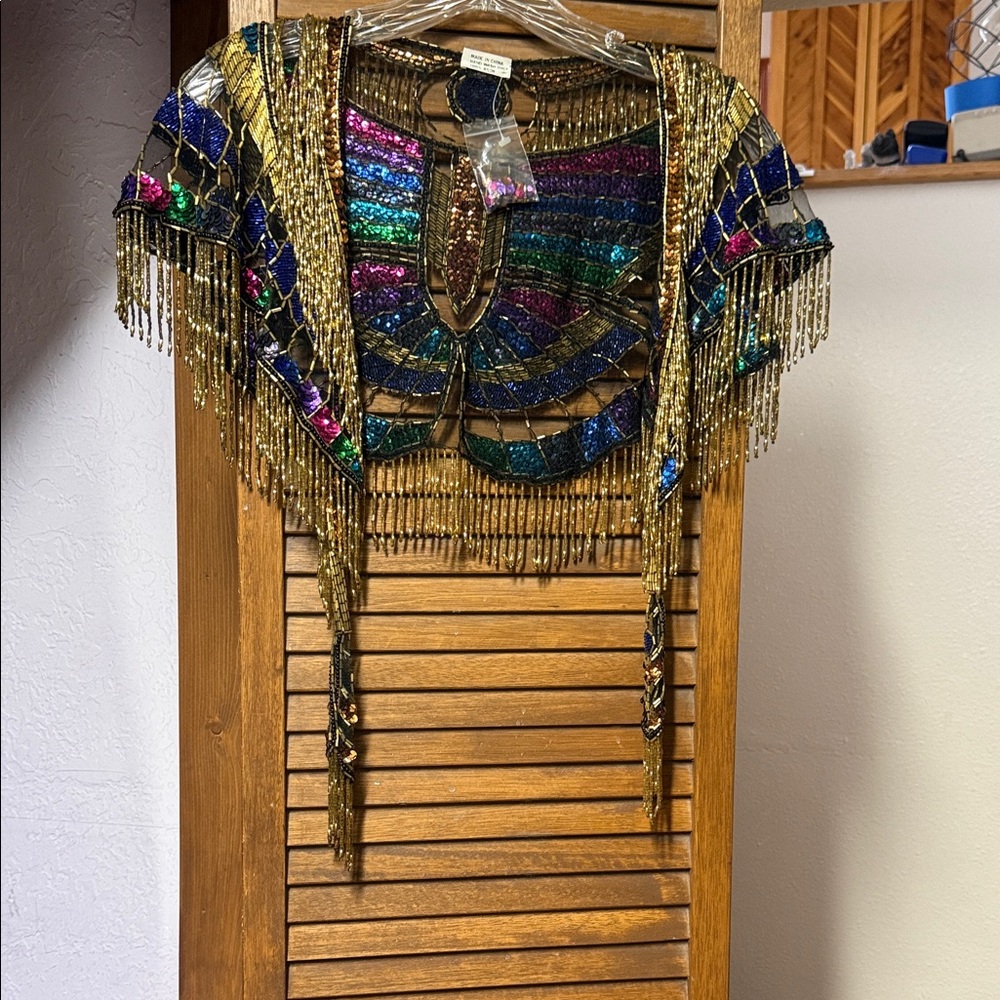 Multicolor Sequin Fringe Top